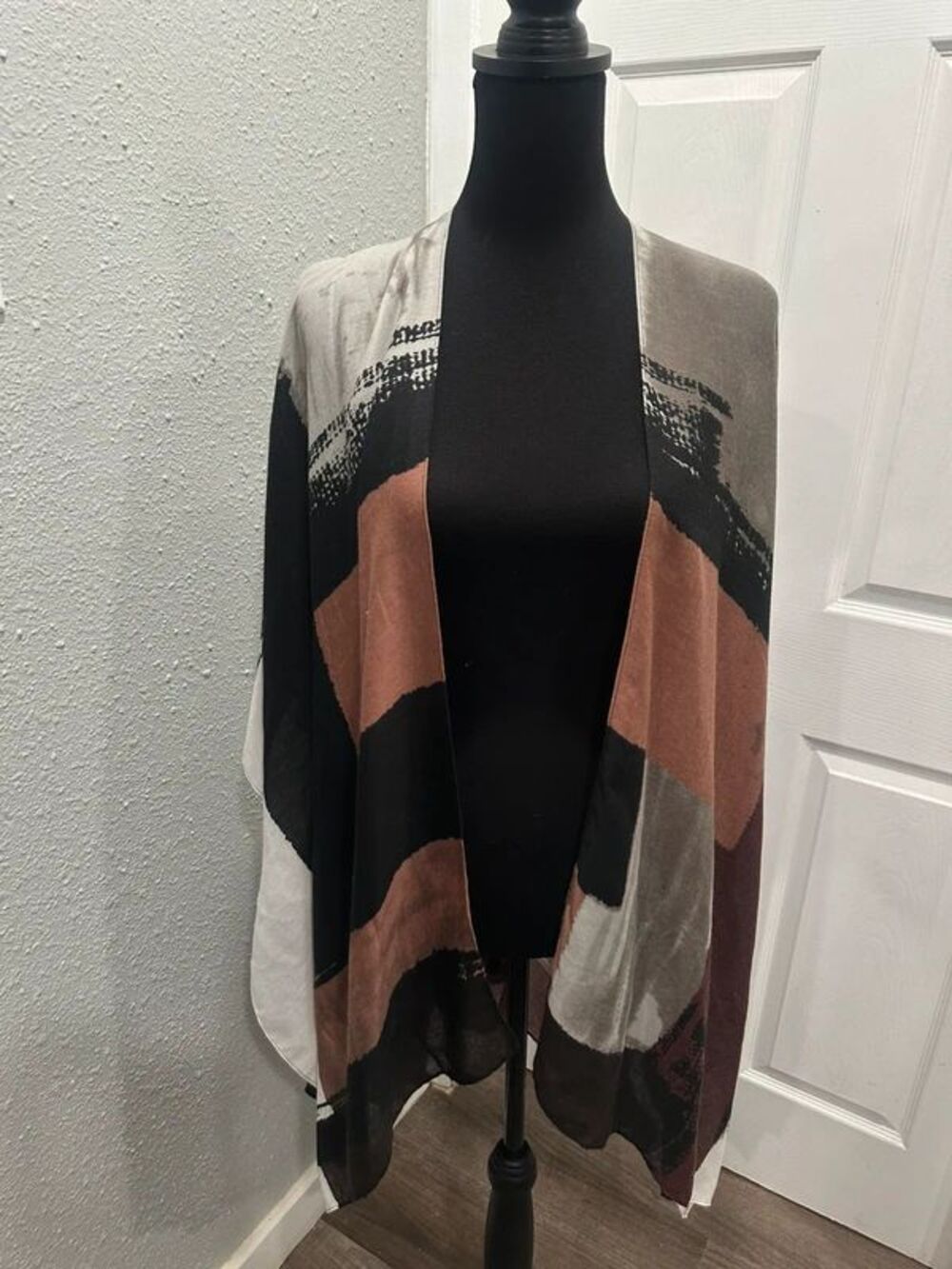 New Catherine’s One Size Kimono Abstract Print Lagenlook Boho